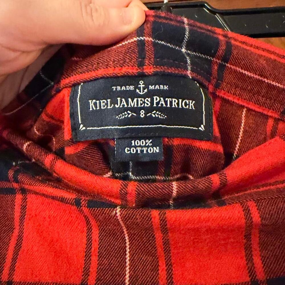 Kiel James Patrick Apple Pie Skillet red plaid midi skirt - Picture 6 of 8